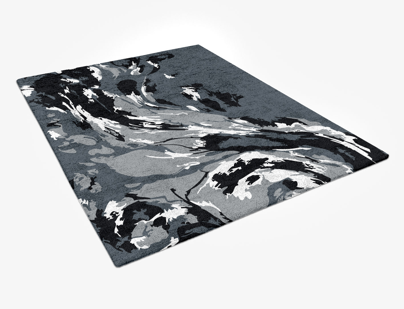 Lava Ash Monochrome Rectangle Hand Tufted Bamboo Silk Custom Rug by Rug Artisan