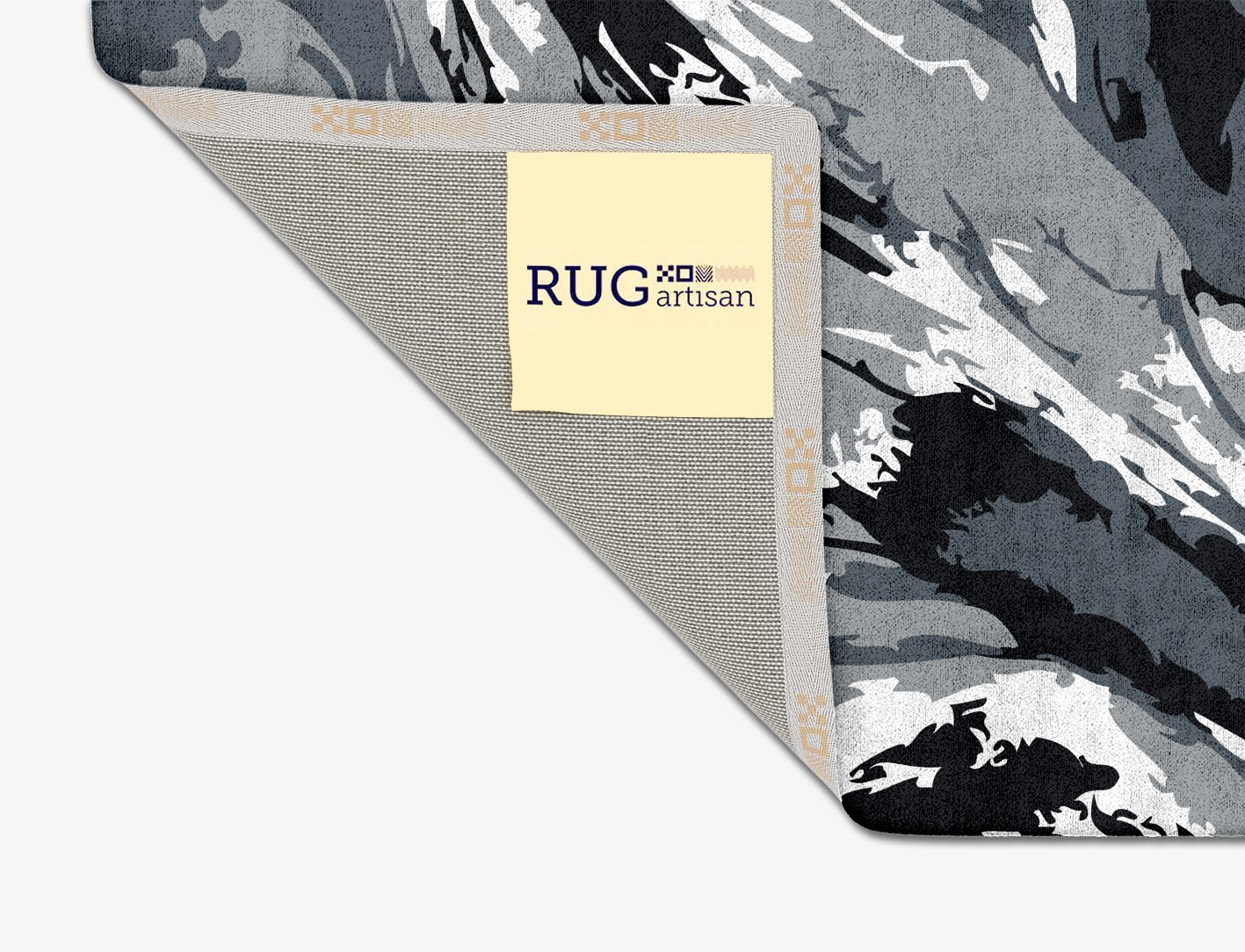 Lava Ash Monochrome Square Hand Tufted Bamboo Silk Custom Rug by Rug Artisan