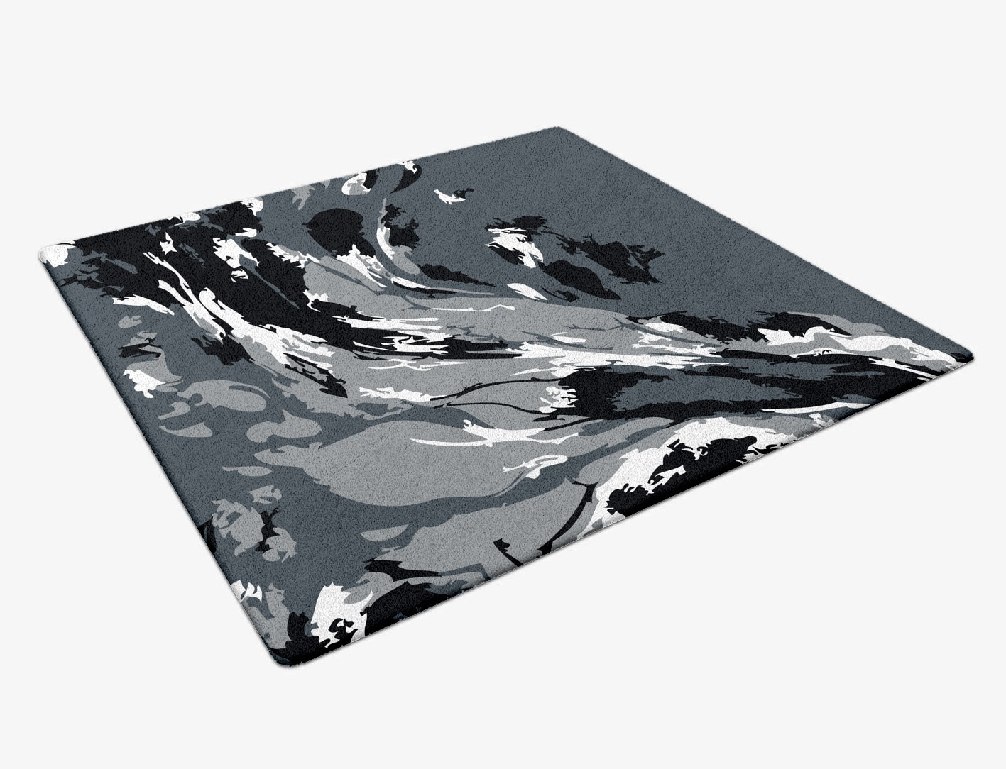 Lava Ash Monochrome Square Hand Tufted Pure Wool Custom Rug by Rug Artisan