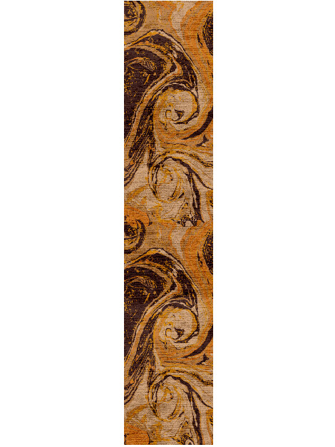 Lava Whirl Surface Art Runner Hand Knotted Bamboo Silk Custom Rug by Rug Artisan