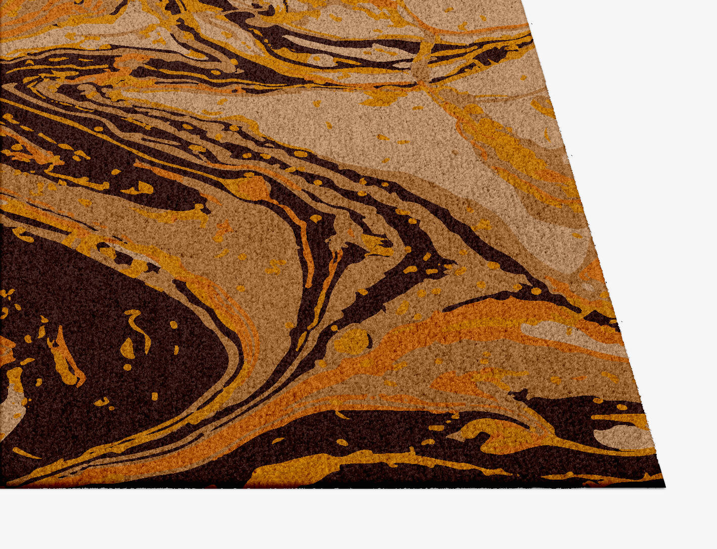 Lava Whirl Surface Art Square Hand Knotted Tibetan Wool Custom Rug by Rug Artisan