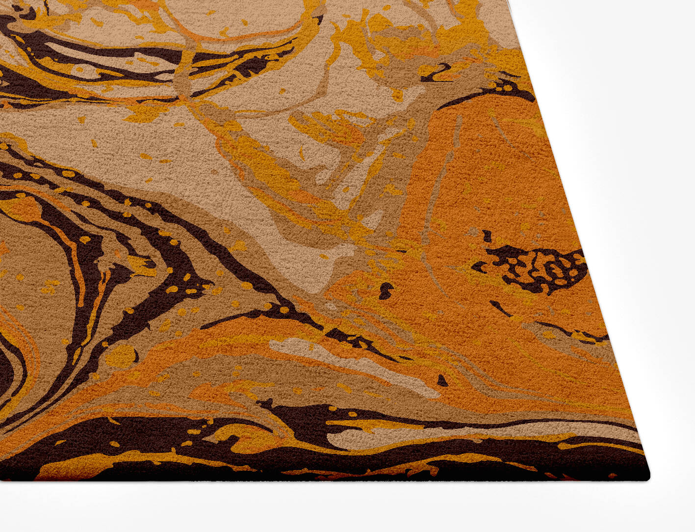 Lava Whirl Surface Art Rectangle Hand Tufted Pure Wool Custom Rug by Rug Artisan