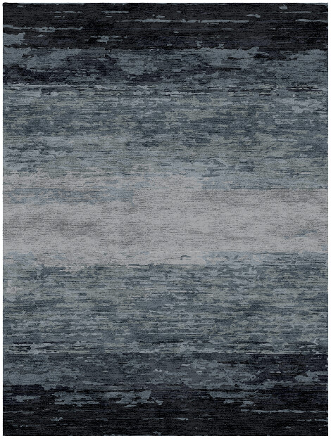 Leaden Gradation Rectangle Hand Knotted Bamboo Silk Custom Rug by Rug Artisan