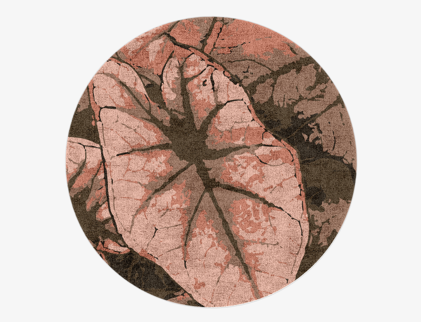 Leaf Floral Round Hand Knotted Bamboo Silk Custom Rug by Rug Artisan