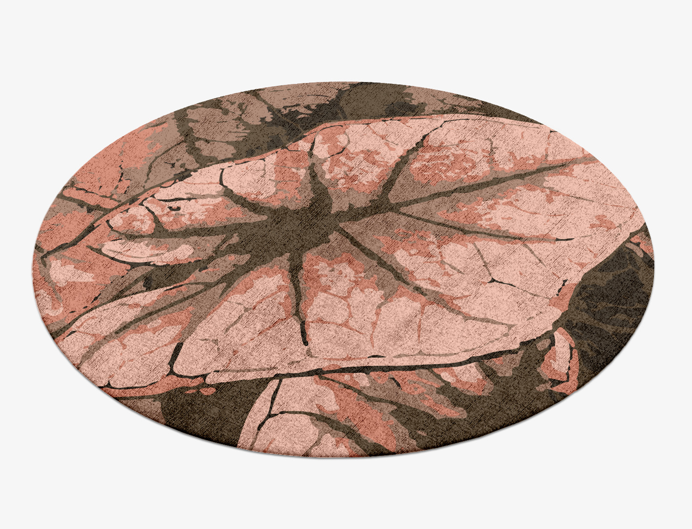 Leaf Floral Round Hand Knotted Bamboo Silk Custom Rug by Rug Artisan