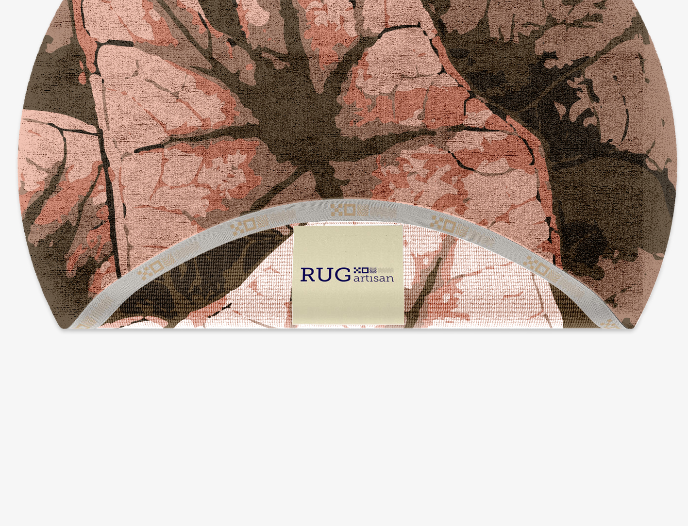 Leaf Floral Round Hand Knotted Bamboo Silk Custom Rug by Rug Artisan