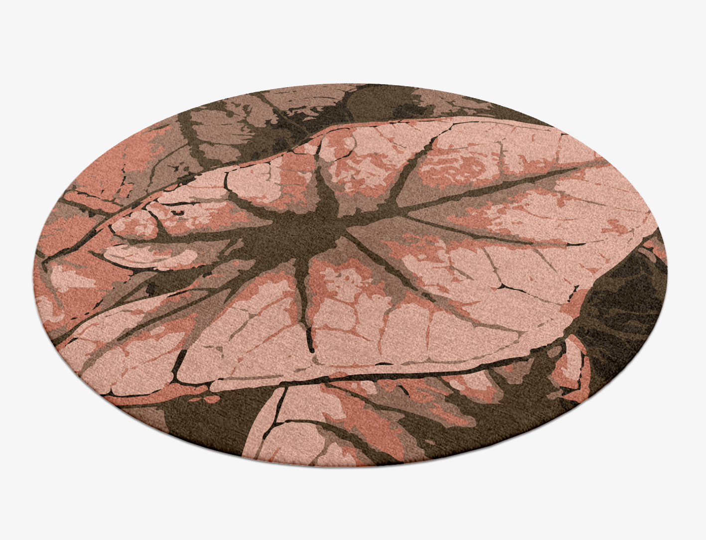 Leaf Floral Round Hand Knotted Tibetan Wool Custom Rug by Rug Artisan