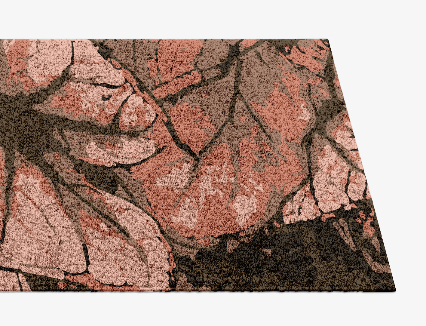 Leaf Floral Runner Hand Knotted Bamboo Silk Custom Rug by Rug Artisan