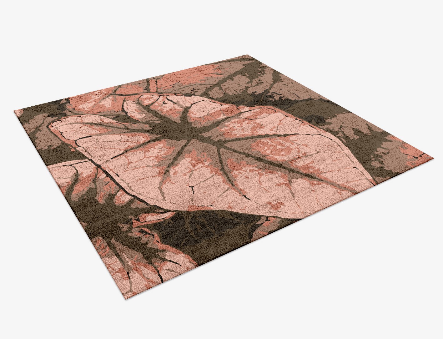 Leaf Floral Square Hand Knotted Bamboo Silk Custom Rug by Rug Artisan