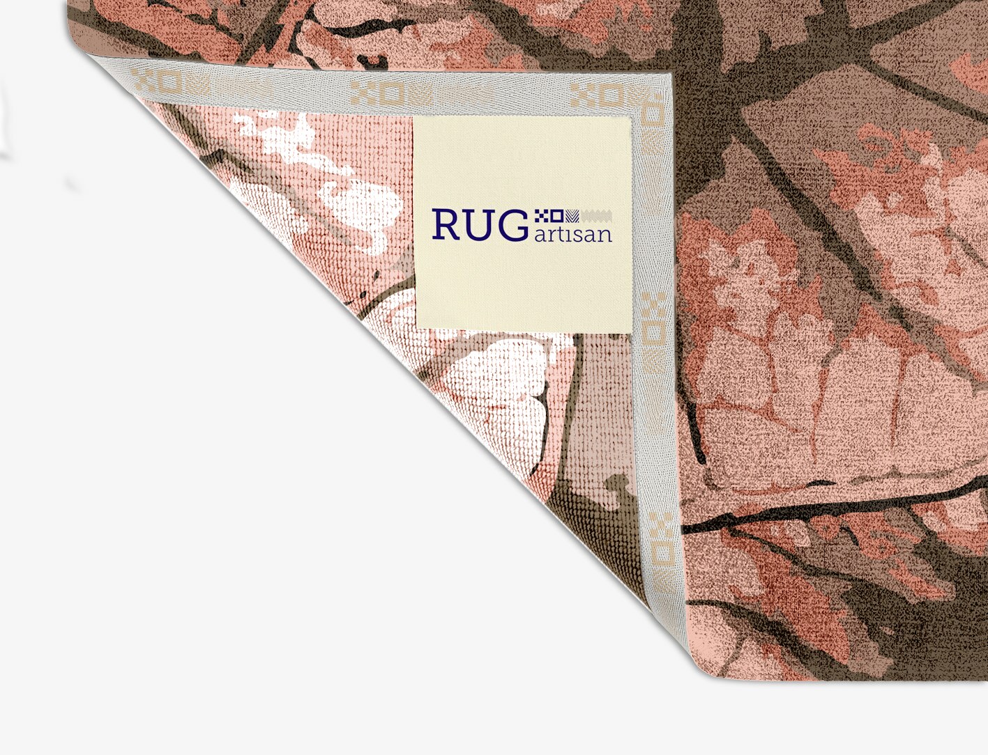 Leaf Floral Square Hand Knotted Bamboo Silk Custom Rug by Rug Artisan