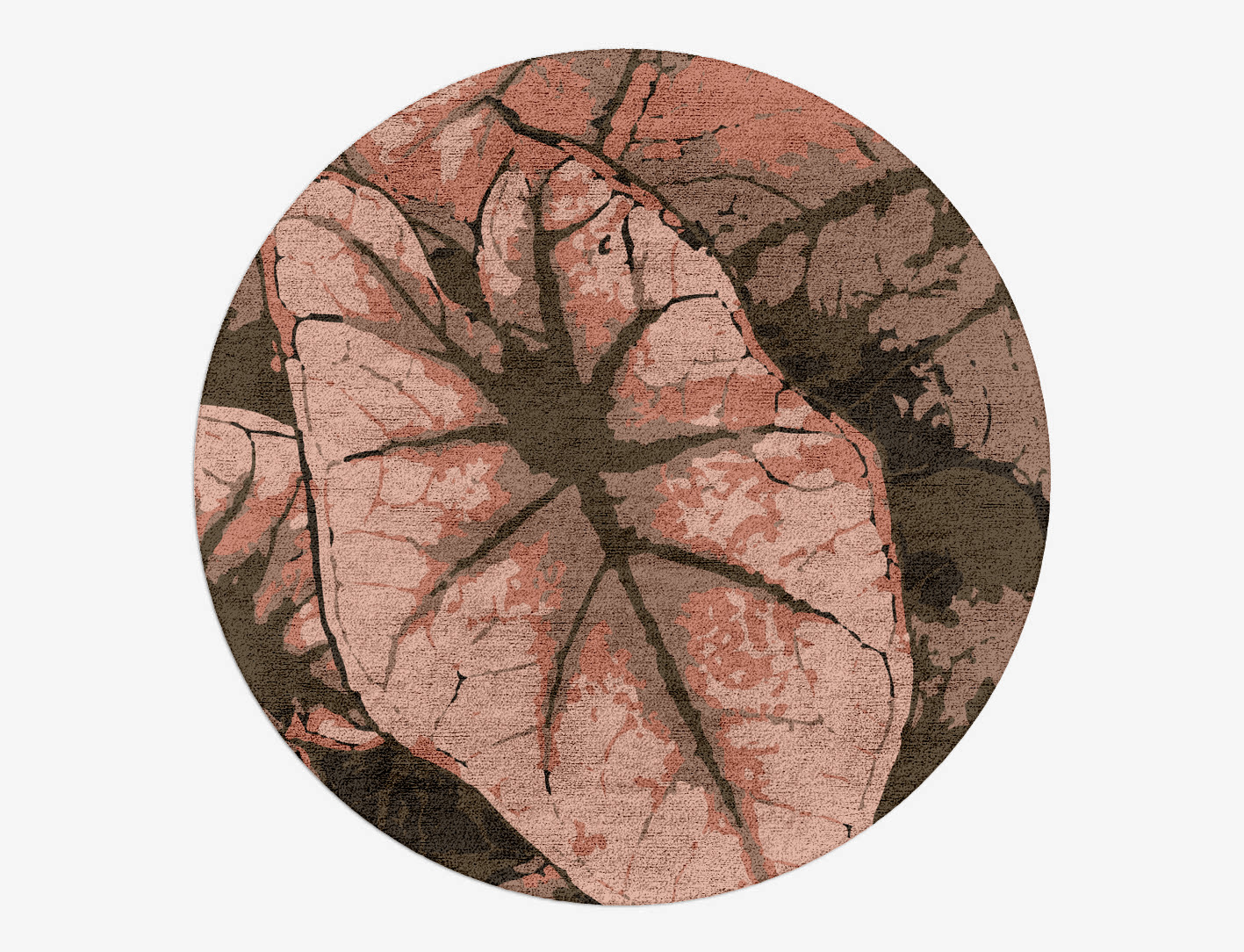 Leaf Floral Round Hand Tufted Bamboo Silk Custom Rug by Rug Artisan
