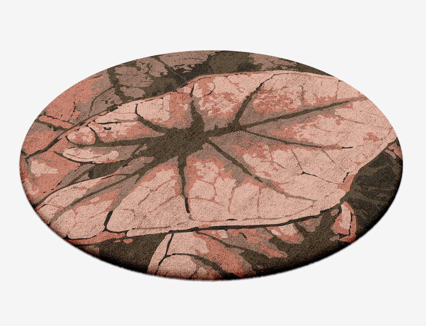 Leaf Floral Round Hand Tufted Bamboo Silk Custom Rug by Rug Artisan