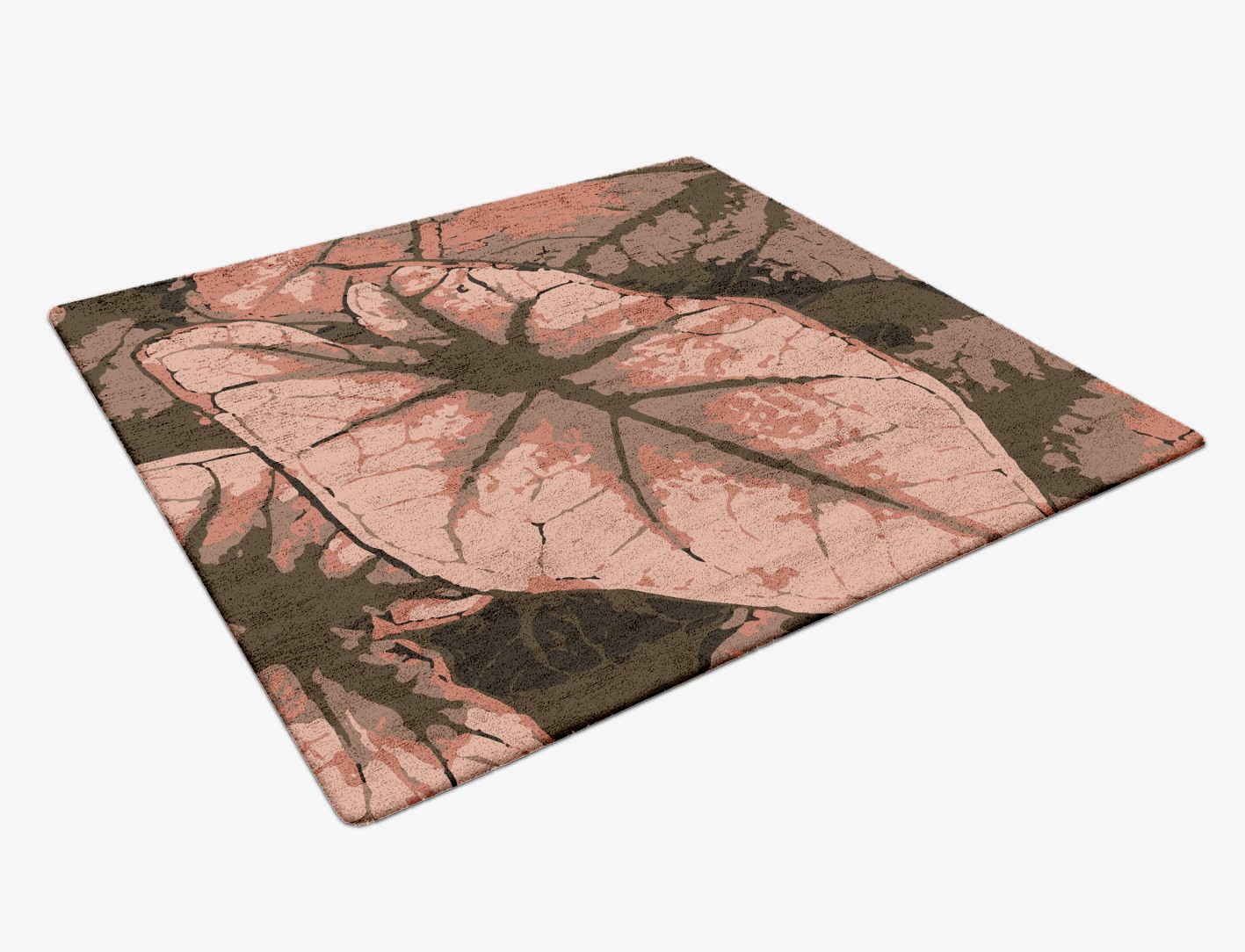 Leaf Floral Square Hand Tufted Bamboo Silk Custom Rug by Rug Artisan