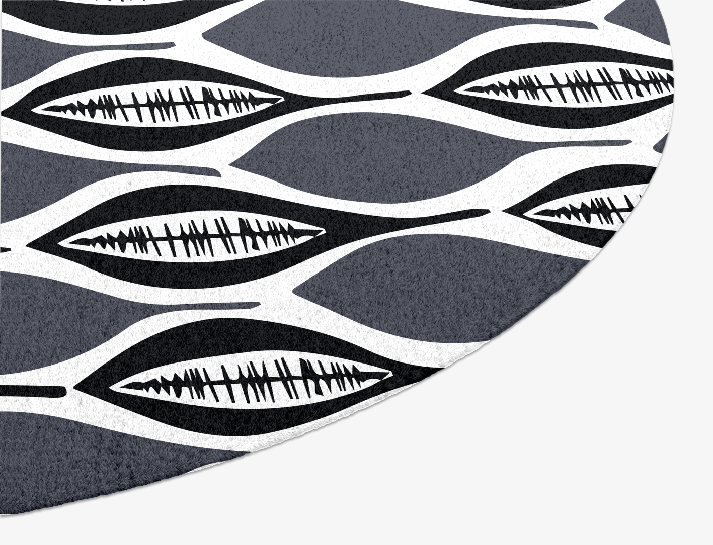 Leafwork Monochrome Oval Hand Knotted Tibetan Wool Custom Rug by Rug Artisan