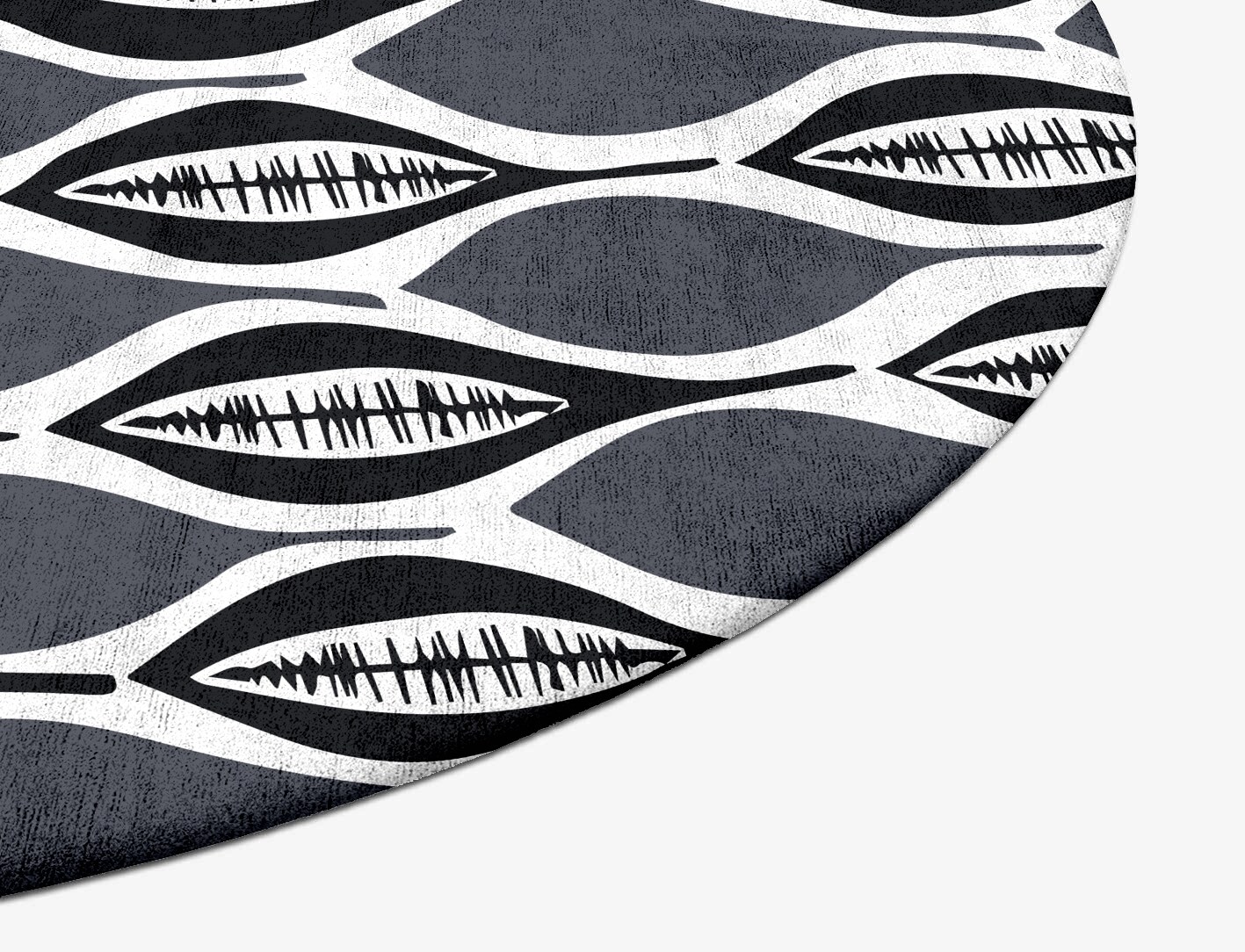 Leafwork Monochrome Oval Hand Tufted Bamboo Silk Custom Rug by Rug Artisan