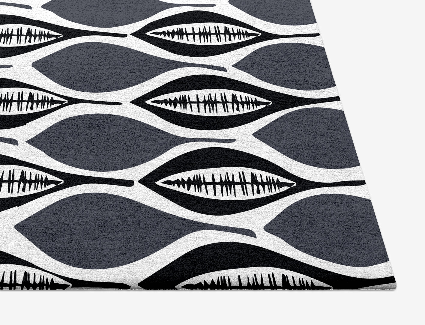 Leafwork Monochrome Square Hand Tufted Pure Wool Custom Rug by Rug Artisan