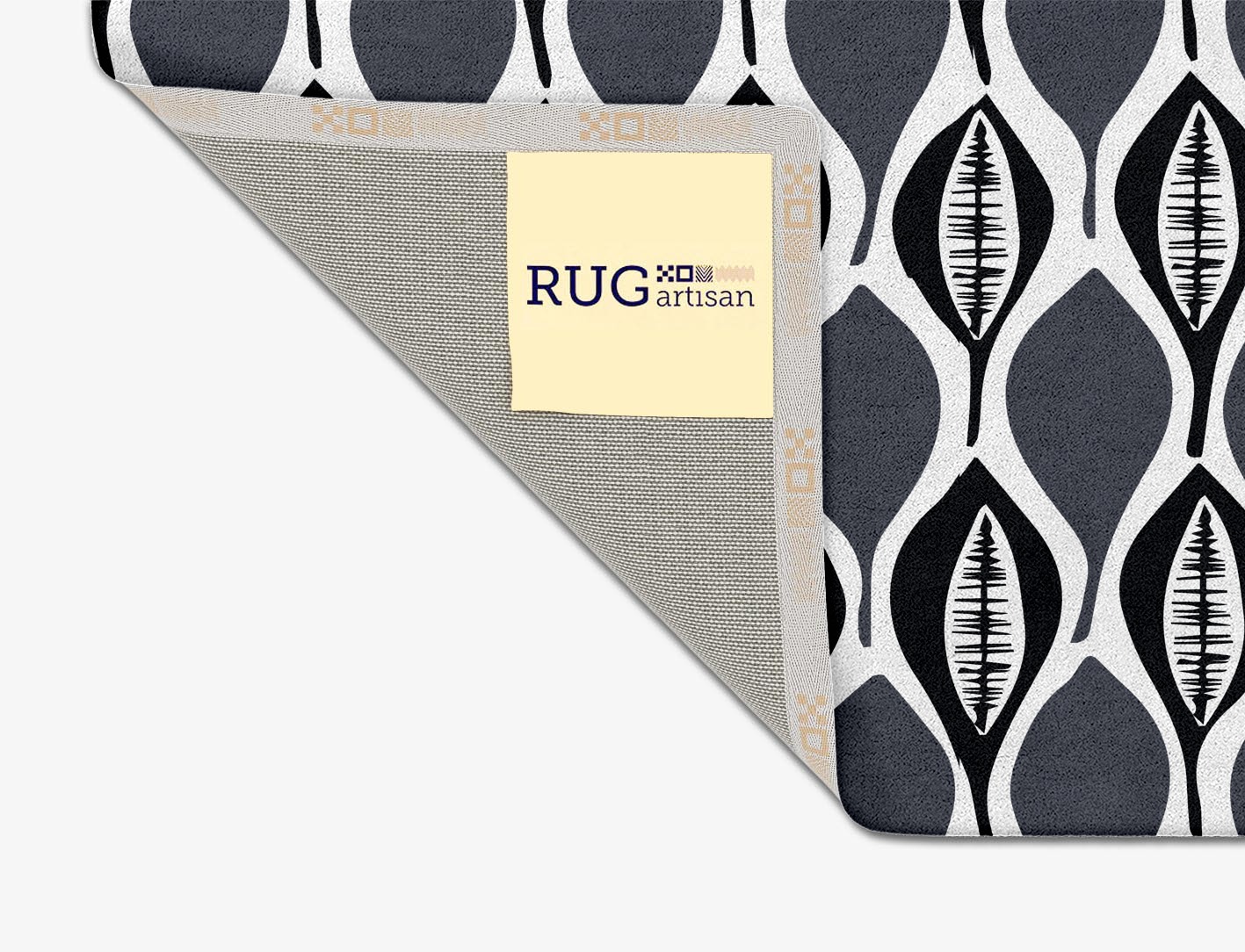Leafwork Monochrome Square Hand Tufted Pure Wool Custom Rug by Rug Artisan