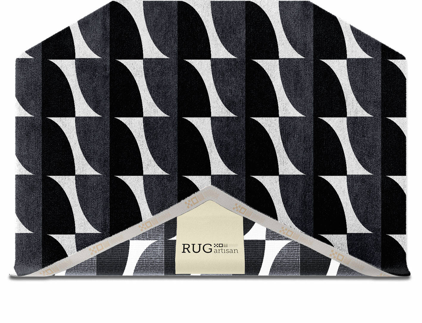 Leafy Grey Monochrome Hexagon Hand Knotted Bamboo Silk Custom Rug by Rug Artisan