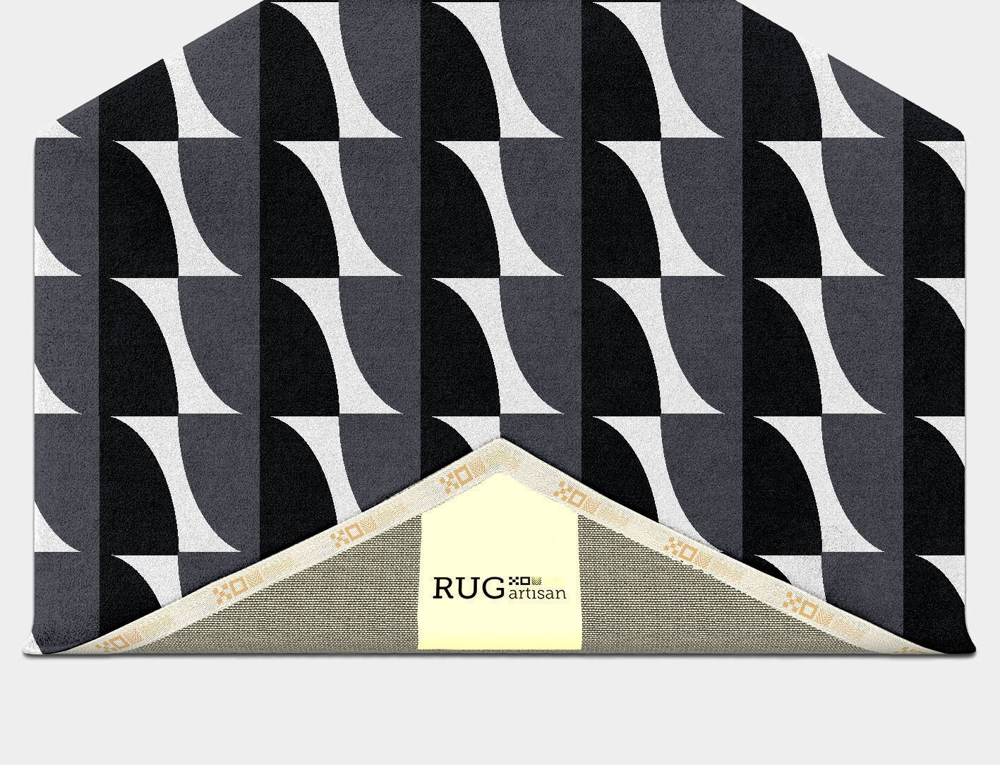 Leafy Grey Monochrome Hexagon Hand Tufted Pure Wool Custom Rug by Rug Artisan