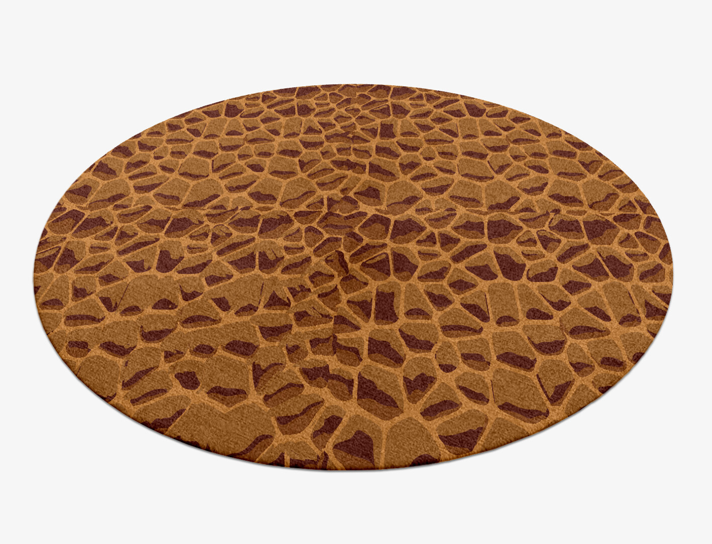 Leathered Geometric Round Hand Knotted Tibetan Wool Custom Rug by Rug Artisan
