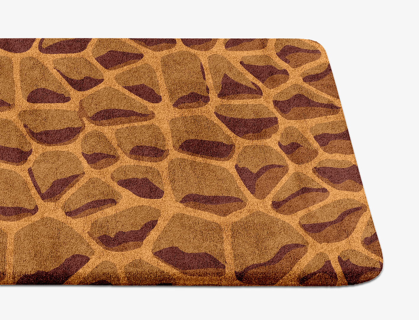 Leathered Geometric Runner Hand Tufted Bamboo Silk Custom Rug by Rug Artisan