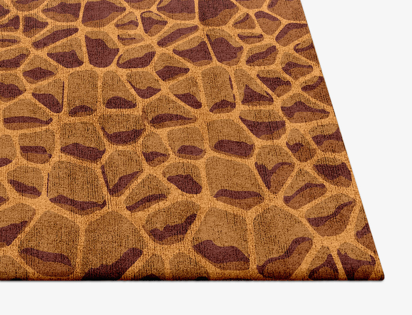 Leathered Modern Geometrics Square Hand Tufted Bamboo Silk Custom Rug by Rug Artisan