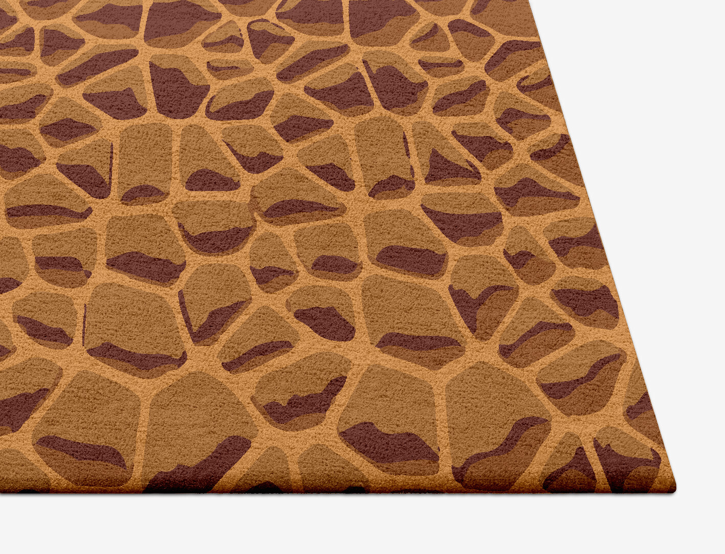 Leathered Geometric Square Hand Tufted Pure Wool Custom Rug by Rug Artisan