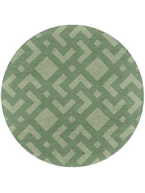 Lennox Modern Geometrics Round Hand Tufted Pure Wool Custom Rug by Rug Artisan