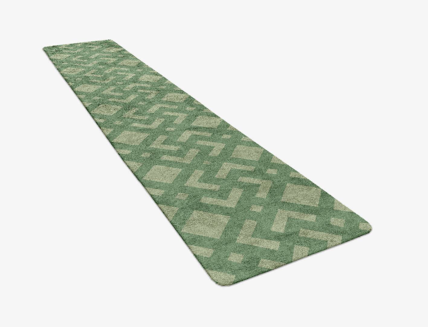 Lennox Modern Geometrics Runner Hand Tufted Bamboo Silk Custom Rug by Rug Artisan