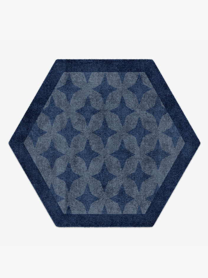 Leo Geometric Hexagon Hand Knotted Bamboo Silk Custom Rug by Rug Artisan