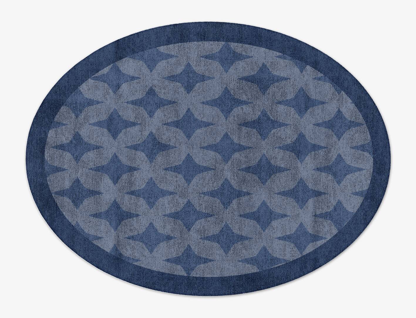 Leo Geometric Oval Hand Tufted Bamboo Silk Custom Rug by Rug Artisan