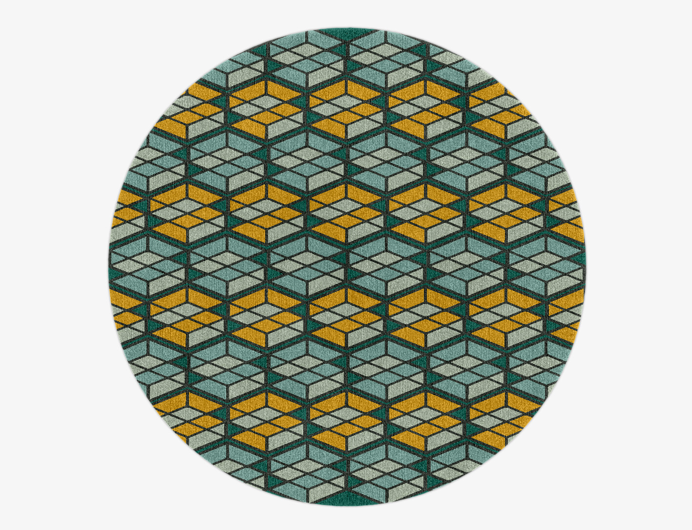 Levels Geometric Round Hand Knotted Tibetan Wool Custom Rug by Rug Artisan