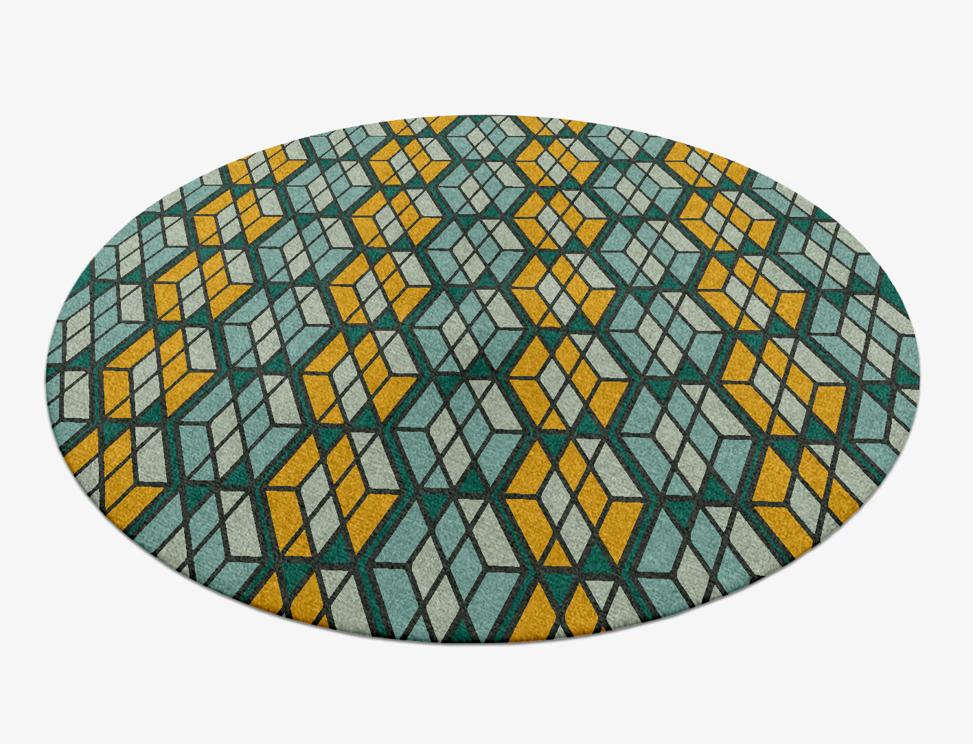 Levels Geometric Round Hand Knotted Tibetan Wool Custom Rug by Rug Artisan