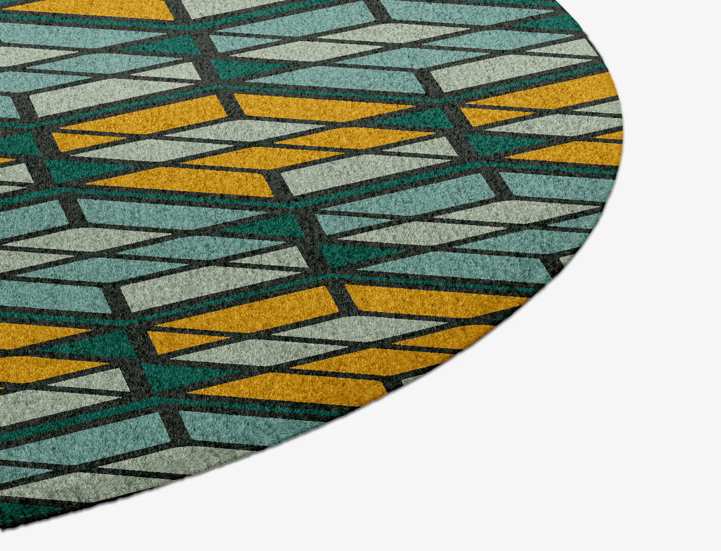 Levels Geometric Round Hand Knotted Tibetan Wool Custom Rug by Rug Artisan