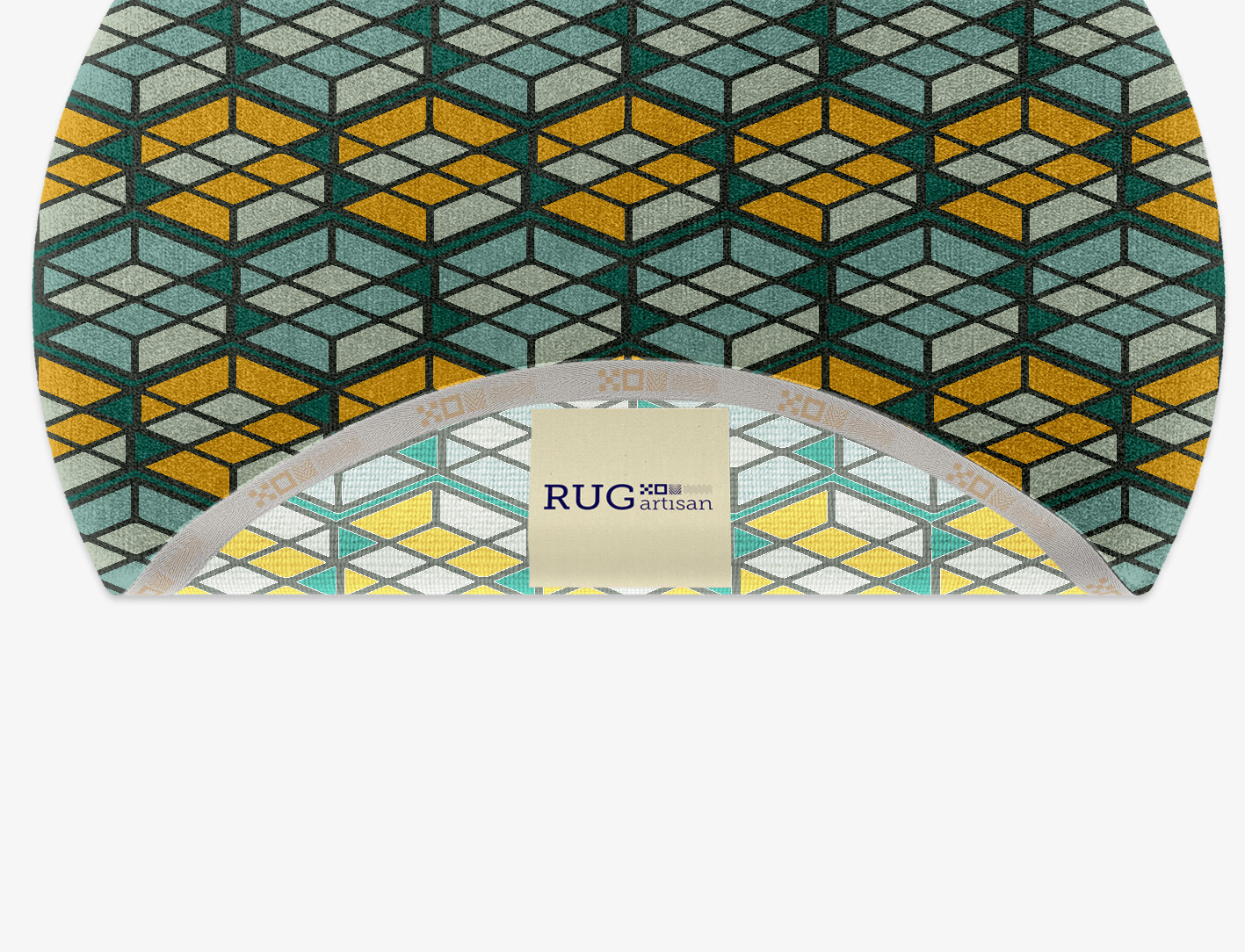 Levels Geometric Round Hand Knotted Tibetan Wool Custom Rug by Rug Artisan