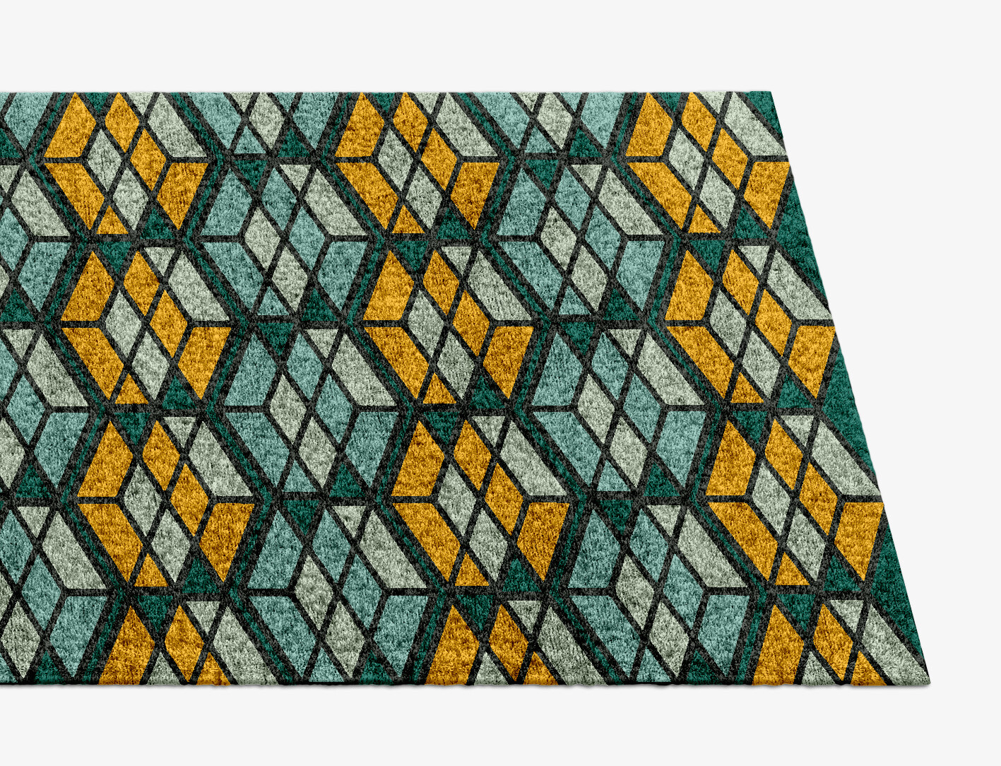 Levels Geometric Runner Hand Knotted Bamboo Silk Custom Rug by Rug Artisan