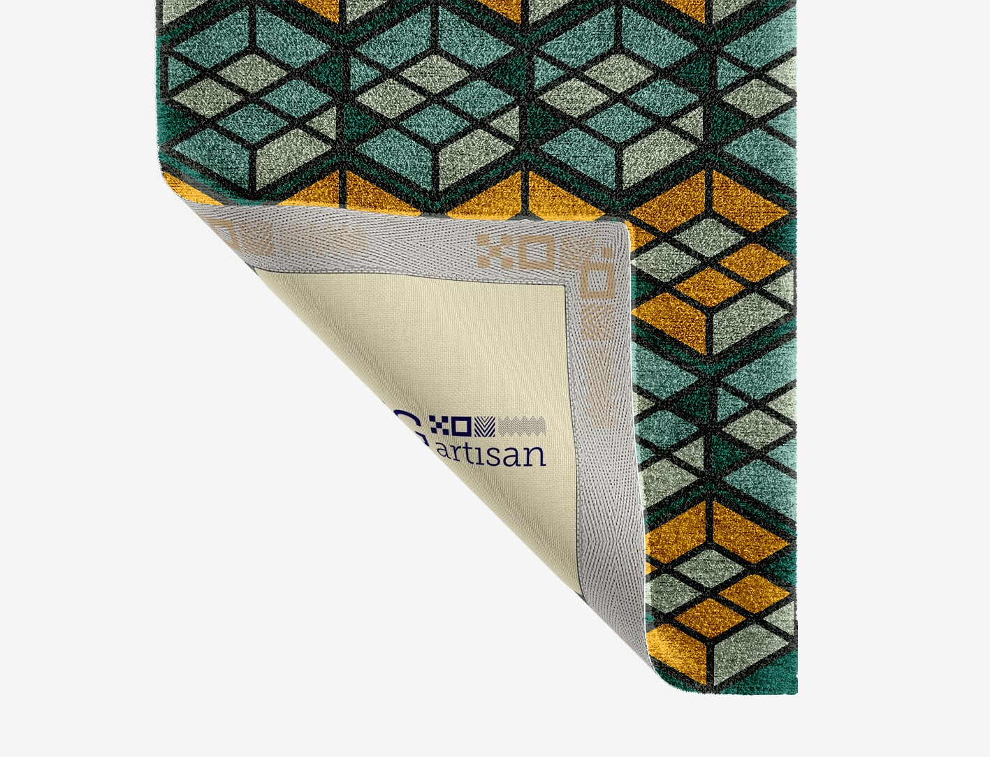 Levels Geometric Runner Hand Knotted Bamboo Silk Custom Rug by Rug Artisan