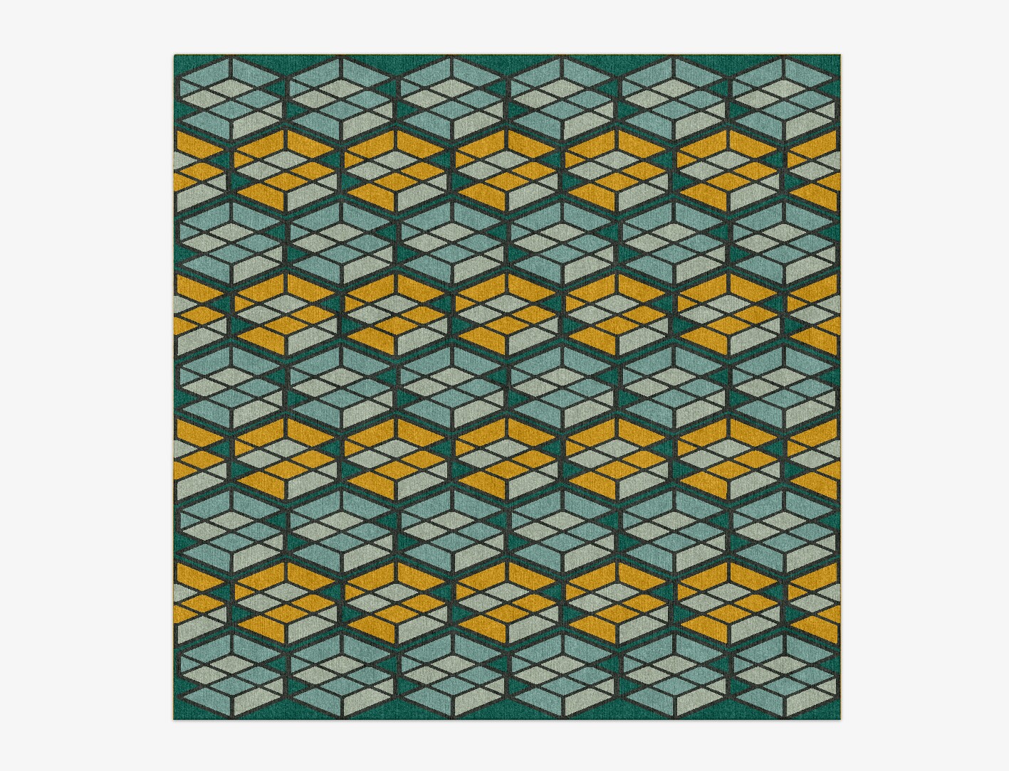 Levels Geometric Square Hand Knotted Tibetan Wool Custom Rug by Rug Artisan