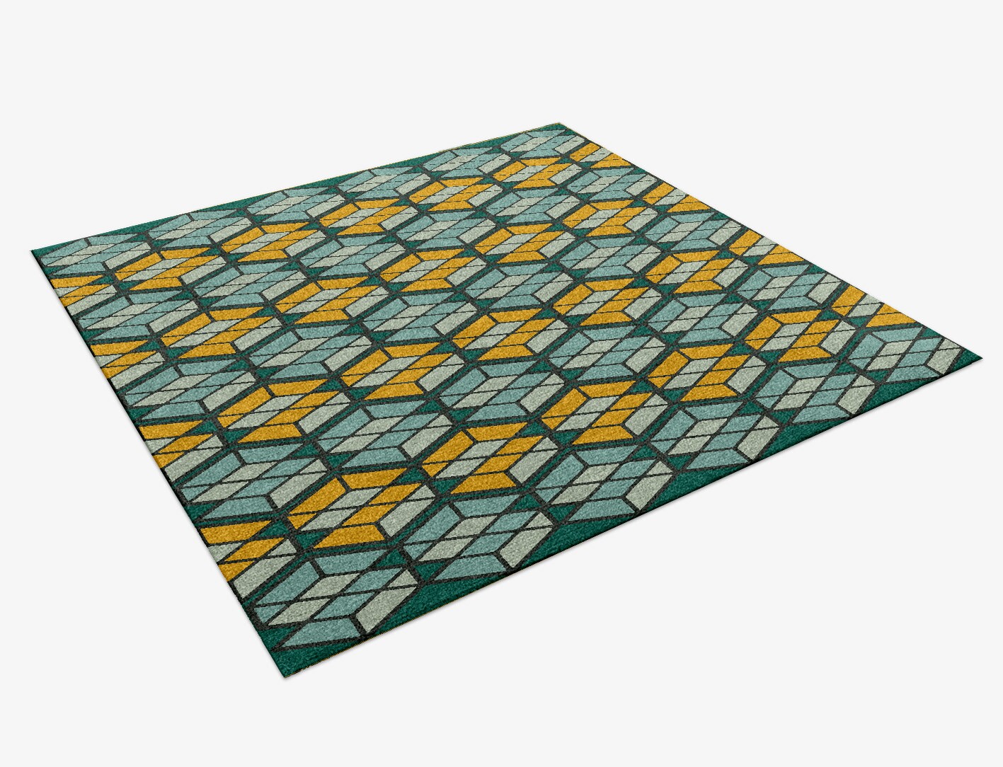 Levels Geometric Square Hand Knotted Tibetan Wool Custom Rug by Rug Artisan