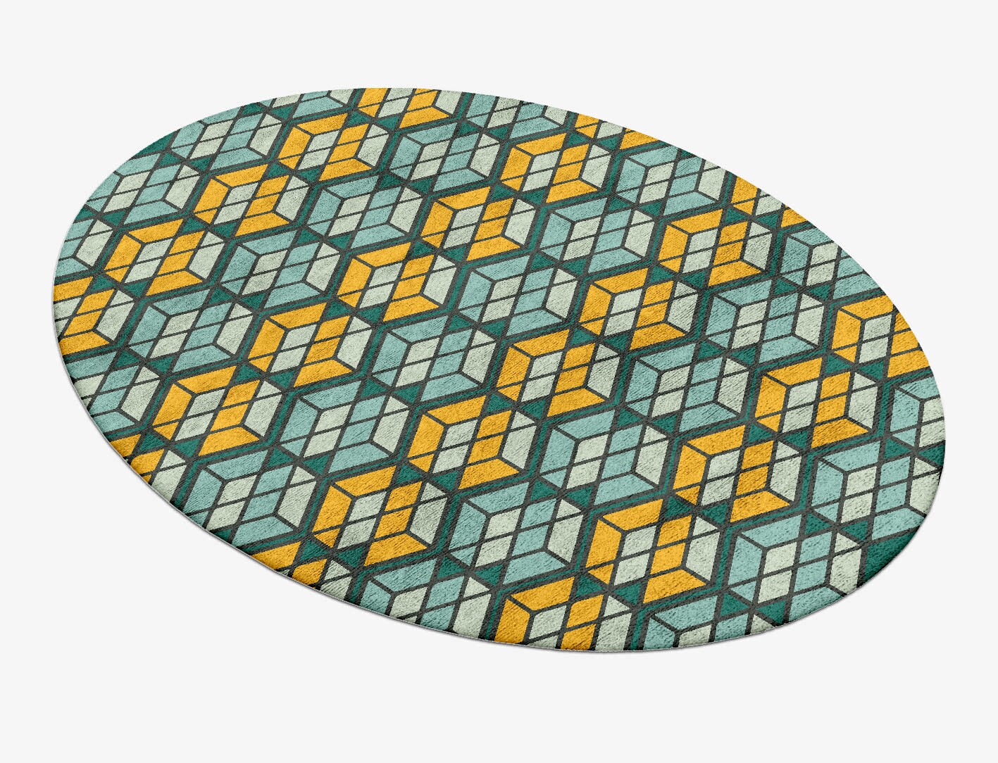 Levels Geometric Oval Hand Tufted Bamboo Silk Custom Rug by Rug Artisan