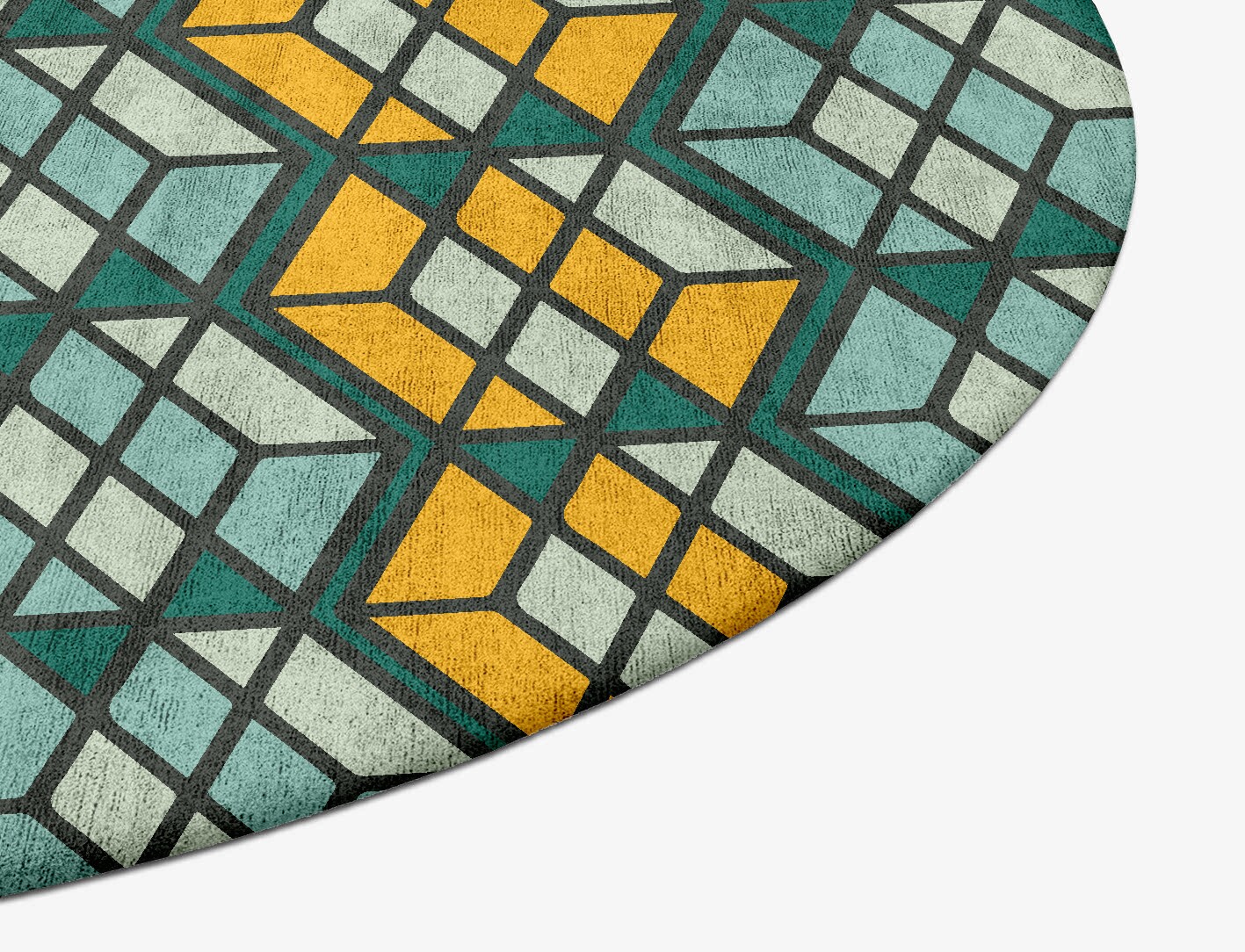 Levels Geometric Oval Hand Tufted Bamboo Silk Custom Rug by Rug Artisan