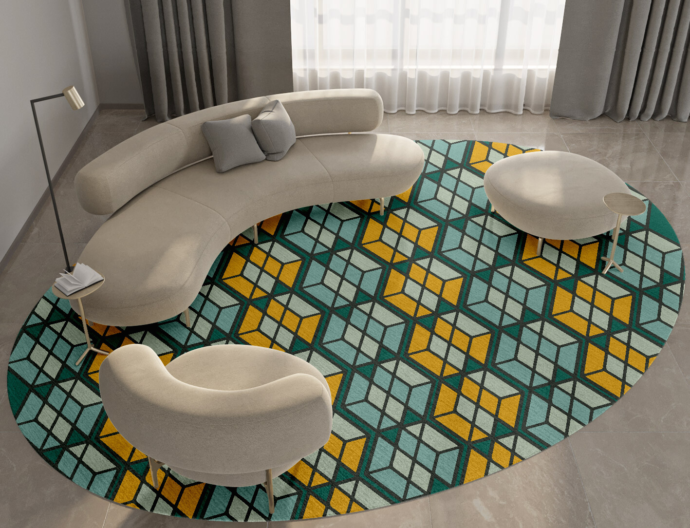 Levels Geometric Oval Hand Tufted Pure Wool Custom Rug by Rug Artisan