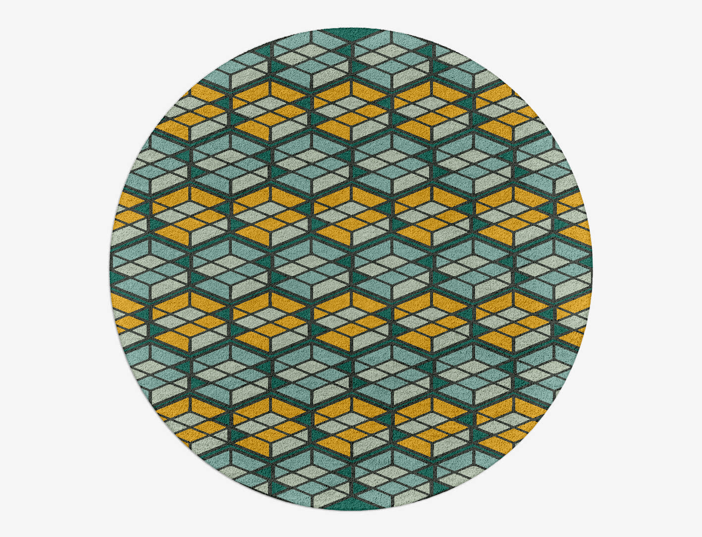Levels Geometric Round Hand Tufted Pure Wool Custom Rug by Rug Artisan