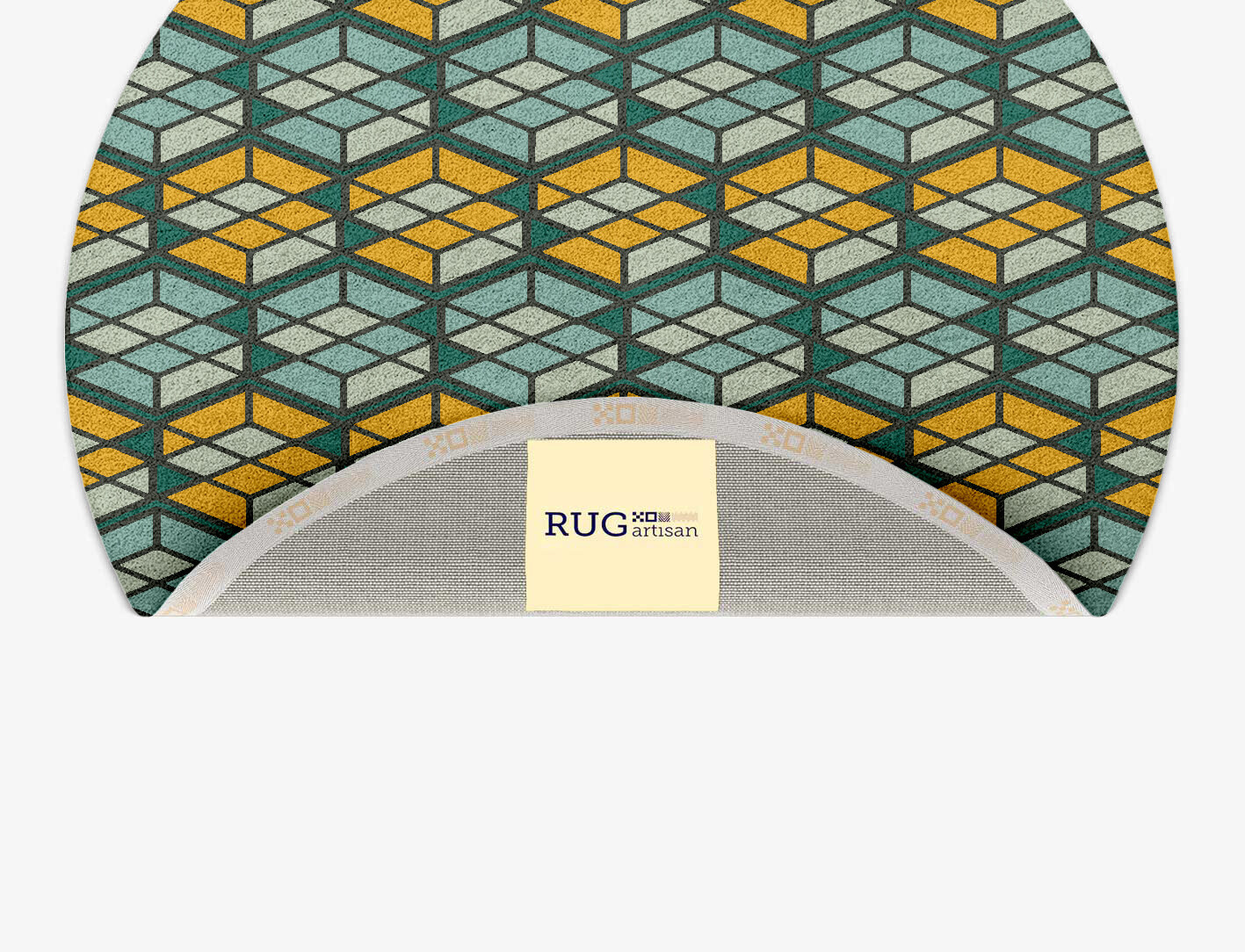 Levels Geometric Round Hand Tufted Pure Wool Custom Rug by Rug Artisan