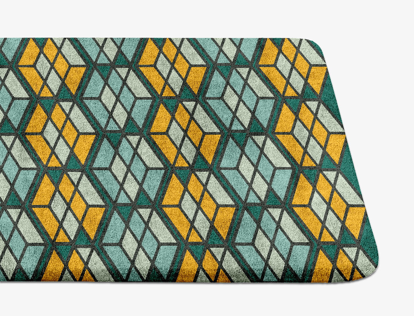 Levels Geometric Runner Hand Tufted Bamboo Silk Custom Rug by Rug Artisan