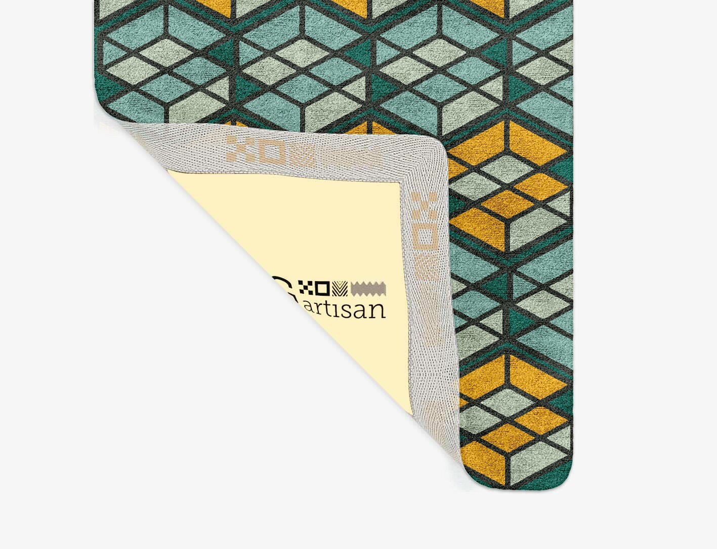 Levels Geometric Runner Hand Tufted Bamboo Silk Custom Rug by Rug Artisan