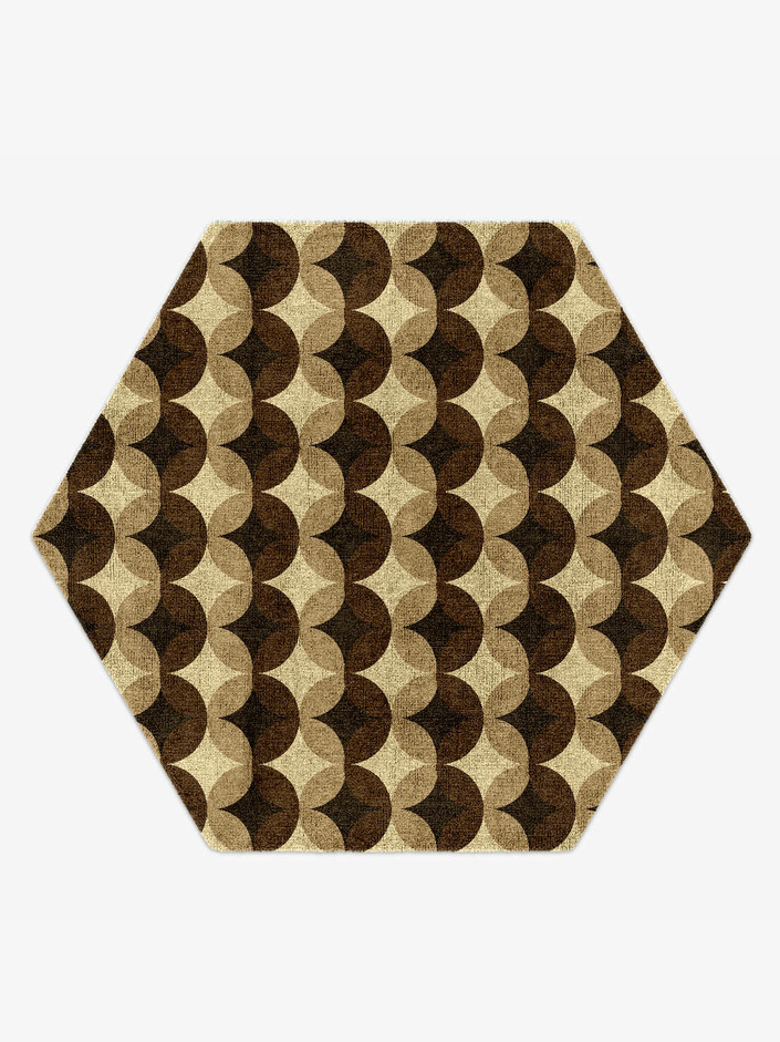 Light Shadows Modern Geometrics Hexagon Hand Knotted Bamboo Silk Custom Rug by Rug Artisan