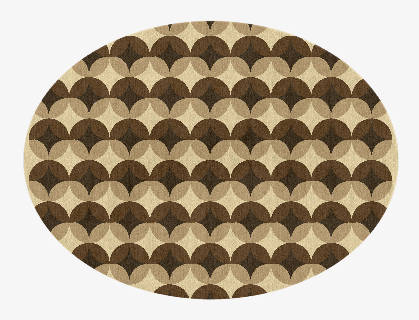 Light Shadows Geometric Oval Hand Knotted Tibetan Wool Custom Rug by Rug Artisan