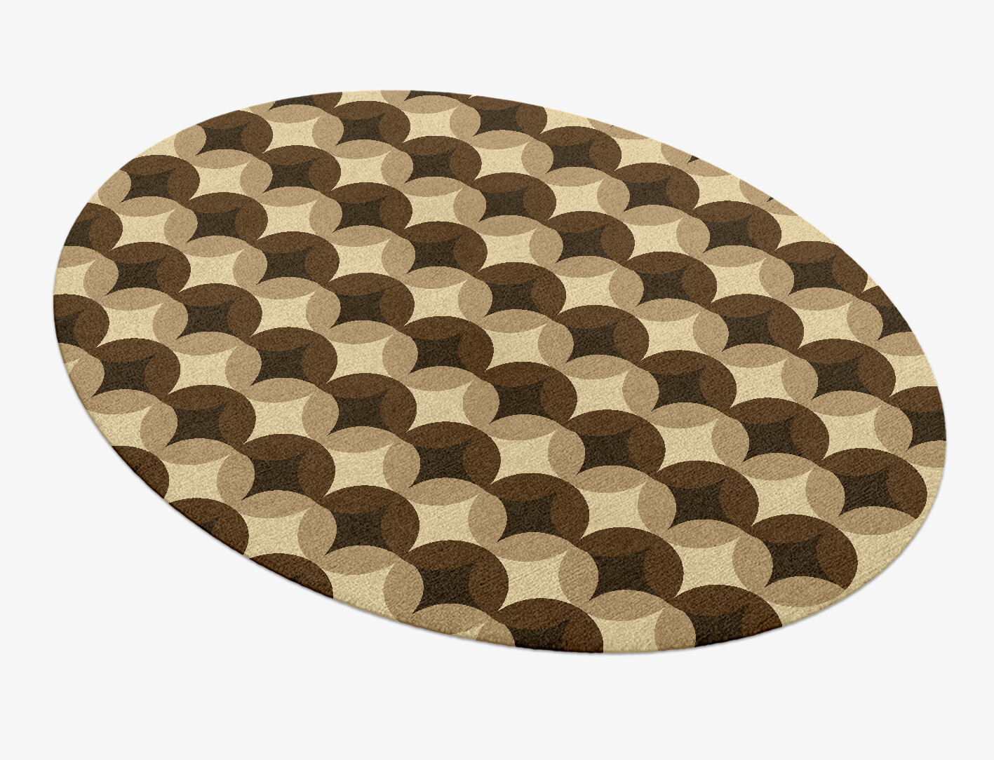 Light Shadows Geometric Oval Hand Knotted Tibetan Wool Custom Rug by Rug Artisan