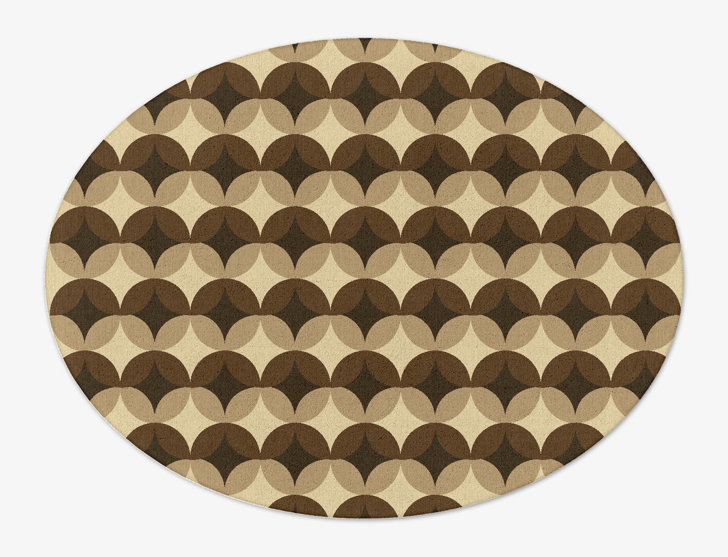 Light Shadows Geometric Oval Hand Tufted Pure Wool Custom Rug by Rug Artisan